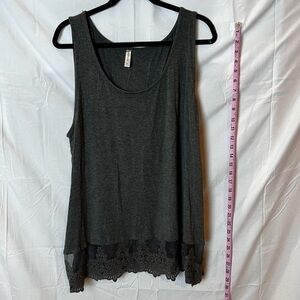 Emerald Women’s Plus Size Tank Top with Lace Trim 3X
